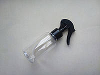 125 - 140 мл прозрачный флакон ПЭТ с черным минитриггером, для антисептика 28/410 круглая бутылка пластиковый