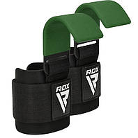 Крюки для тяги на запястья RDX W5 Gym Hook Strap Army Green Plus