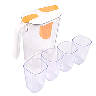 Кувшин с фильтром для очистки воды, Пластиковый кувшин со стаканами для кухни