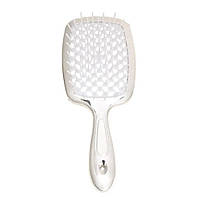 Гребінець для волосся "Super Brush", срібло з білим