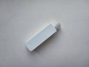 100 мл/24 мм флакон КУБ ПЕТ білий з прозорою кришкою фліп-топ 24 мм, ПЕТ пляшка, пластиковий, пластмасовий, фото 2