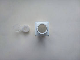 100 мл/24 мм флакон КУБ ПЕТ білий з прозорою кришкою фліп-топ 24 мм, ПЕТ пляшка, пластиковий, пластмасовий, фото 4