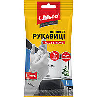 Перчатки хозяйственные Chisto Mega Strong Виниловые 1 пара L (4823098413349)