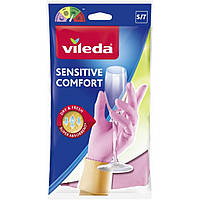 Перчатки хозяйственные Vileda Sensitive ComfortPlus латексные для деликатных работ S 1 пар (4003790006876)