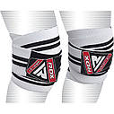 Бинти на коліна RDX K1 GYM Knee Wraps White/Black Plus, фото 4