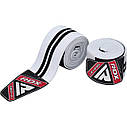 Бинти на коліна RDX K1 GYM Knee Wraps White/Black Plus, фото 6