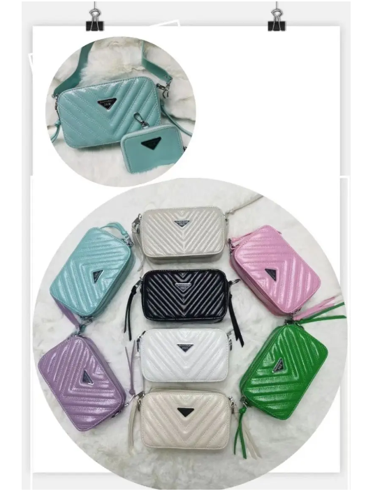 Сумочка жіноча крос-боді стьобана 20*14 см на блискавці з гаманцем у різних кольорах Liza, фото 1