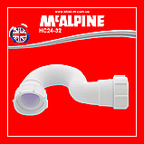 Сифон для біде одноколінний без зливу 1 1/4"х32 мм HC24-32 McAlpine, фото 5