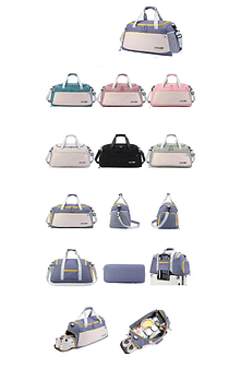 Сумка спортивна дорожня 50*27 см на блискавці з довгим ремінцем у різних кольорах Liza