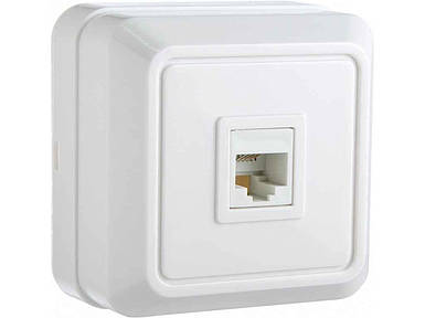 Розетка телефонна РЗtf-1-Ct-W (біла) ТМ АСКО FG