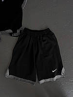 Мужские спортивные шорты Nike black черные с белым найк. Salex Чоловічі спортивні Шорти Nike black чорні з