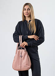 Сумка-рюкзак жіноча пудрова із замком Polina сумка