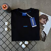 Фирменная Мужская футболка Hugo Boss Lux черная однотонная для парня Denwer P Фірмова Футболка чоловіча Hugo