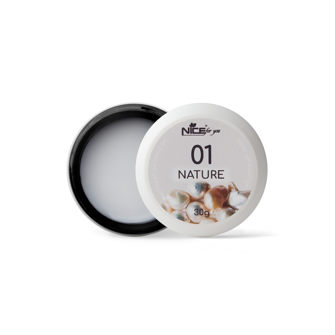 Рідкий гель Liquid gel Nature Pearl №1 Nice for you Молочний 30 г