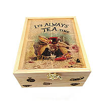 Коробка для чайных пакетиков Алиса в стране чудес 24х19,5х10,8 см Мастерская мистера Томаса Сосна Лак