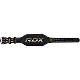 Пояс для важкої атлетики RDX 4 шкіряний Black Gold XL, фото 2