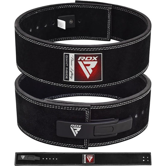 Пояс для важкої атлетики RDX 4 Pro Liver Buckle шкіряний Black Plus XL, фото 1