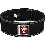 Пояс для важкої атлетики RDX 4 Pro Liver Buckle шкіряний Black Plus XL, фото 2