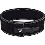 Пояс для важкої атлетики RDX 4 Pro Liver Buckle шкіряний Black Plus XL, фото 3