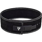 Пояс для важкої атлетики RDX 4 Pro Liver Buckle шкіряний Black Plus XL, фото 5
