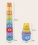 Розвиваючий набір сортер пірамідка Чашки (9 шт) від Obetty, фото 3