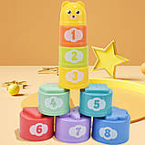 Розвиваючий набір сортер пірамідка Чашки (9 шт) від Obetty, фото 6