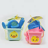 Набір для піску відро і лійка (5 шт) Рожевий від Obetty (108-561), фото 2