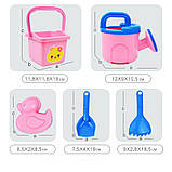 Набір для піску відро і лійка (5 шт) Рожевий від Obetty (108-561), фото 4