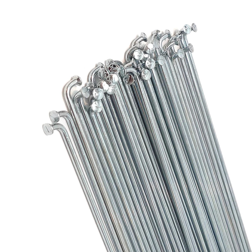 Спиця срібляста 242 мм із ніпелем, фото 1