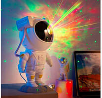 Лазерний нічник проектор галактики Астронавт на місяць Проекційний 3d світильник нічник