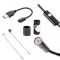 Камера эндоскоп с кабелем на 2 метра 7 мм USB/micro USB AP-354 с подсветкой