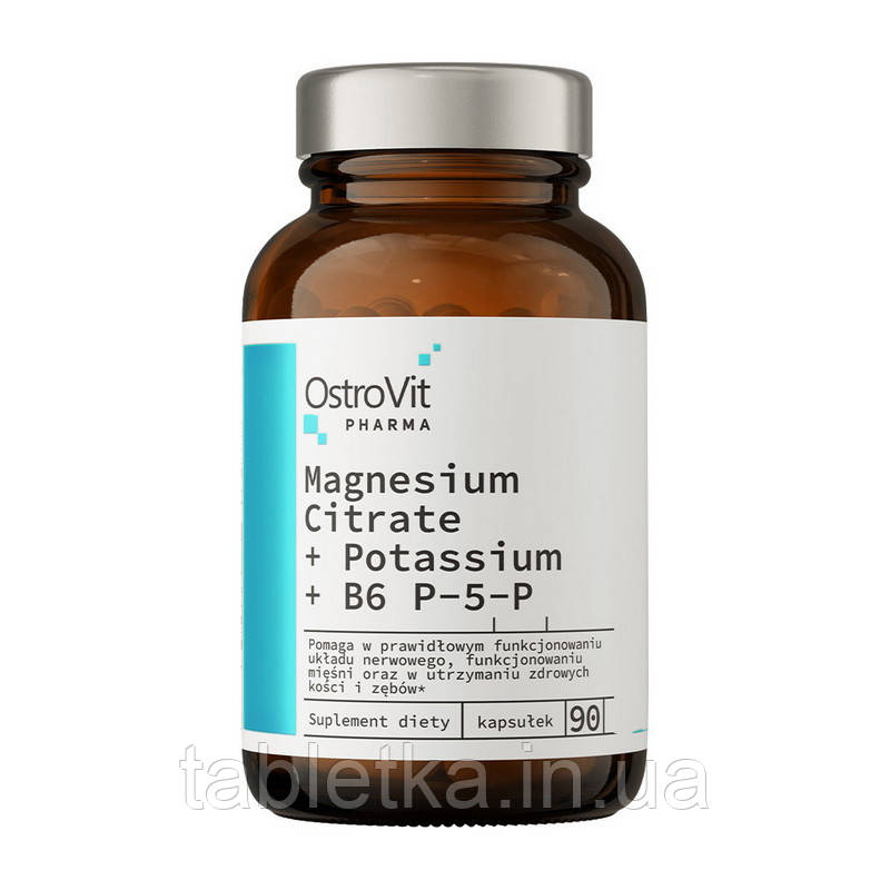 OstroVit Magnesium Citrate + Potassium + B6 P-5-P (90 caps)