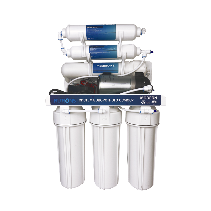 Система зворотного осмосу 6-ступенева з помпою Modern (White), фото 1