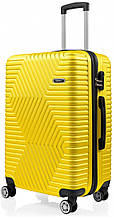 Велика пластикова валіза на колесах 115L GD Polo жовта
