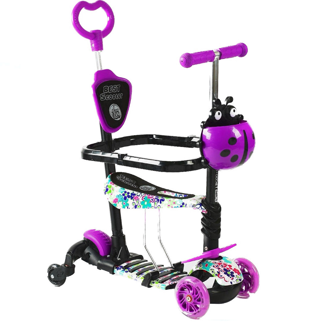 Самокат 5в1 Best Scooter із захисним бампером і додатковими колесами арт. LS-19029
