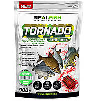 Прикорм REAL FISH гейзер Tornado Карась ЗЕЛЕНИЙ ЧЕСНОК 0,9 кг