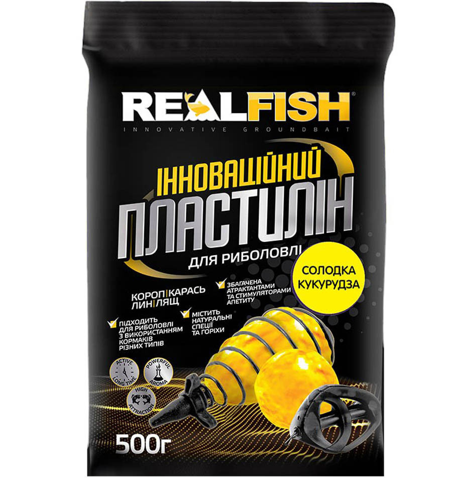 Рибальський пластилін REAL FISH Кукурудза 0,5 кг