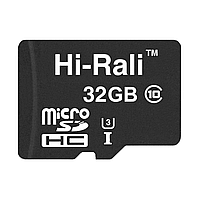 Карта Пам'яті  Hi-Rali MicroSDHC 32gb UHS-3 10 Class Колір Чорний