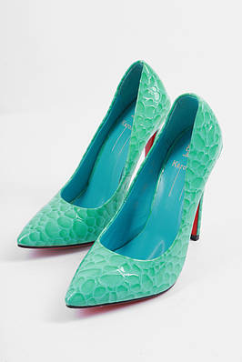 Туфлі жіночі бірюзового кольору 177155T Безкоштовна доставка