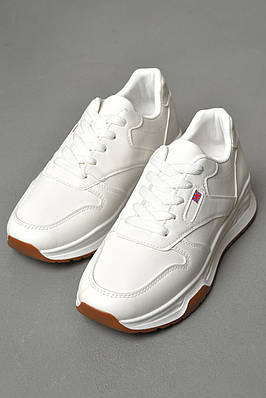 Кросівки жіночі білого кольору на шнурівці Уцінка р.37 176473T Безкоштовна доставка