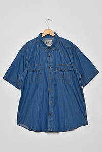 Сорочка чоловіча батальна джинсова синього кольору 174802P