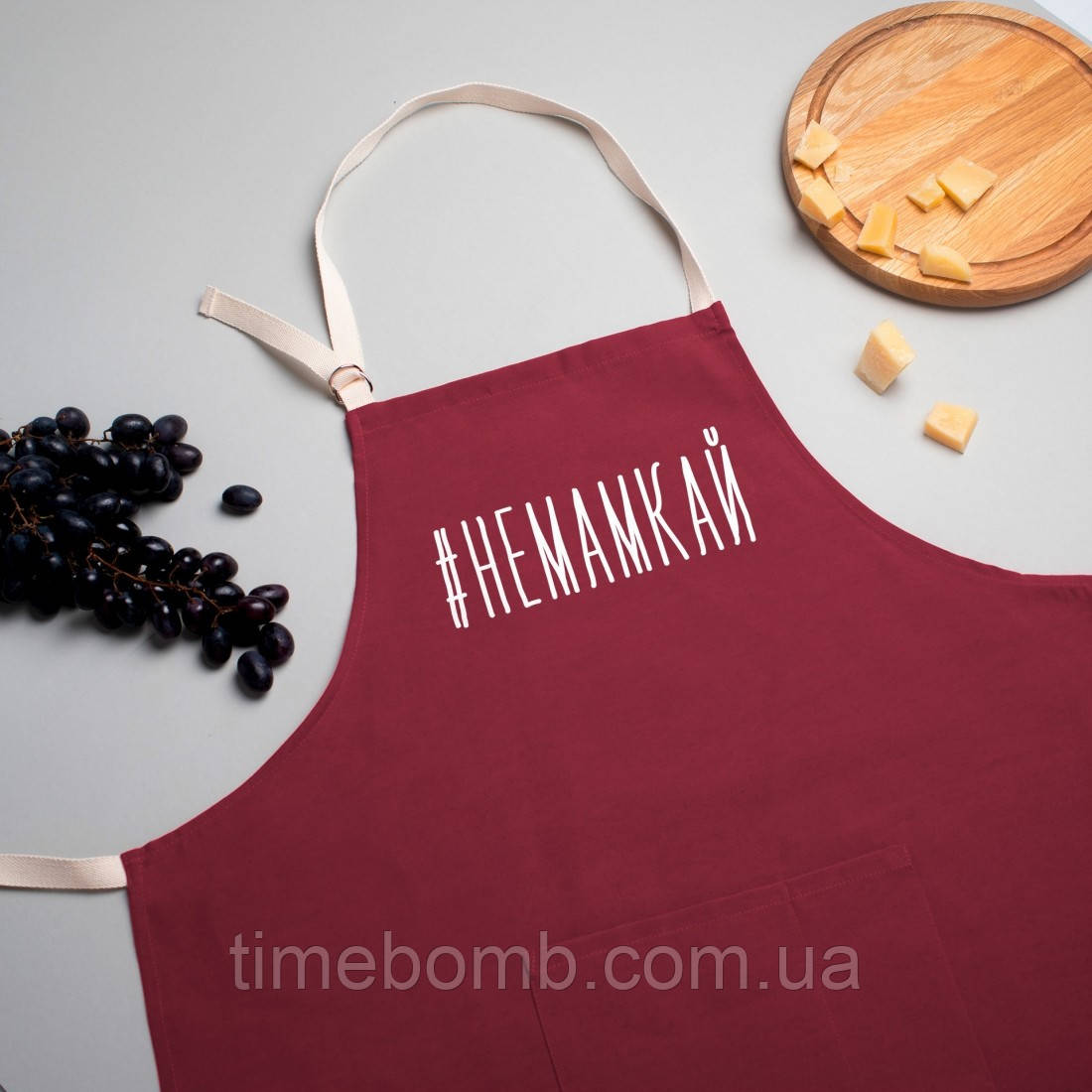 Фартух "#немамкай", burgundy, burgundy