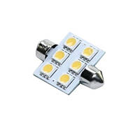 Лампочка 2-ох цокольна LED T11_C5W SMD біла 6-діоди 24V (Tempest)