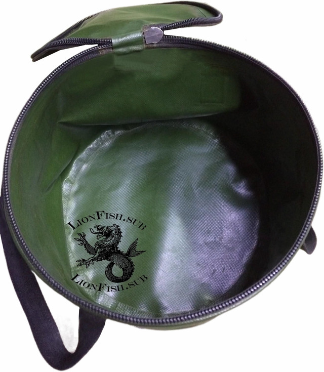 Складное Ведро для Рыбалки LionFish.sub 8л с Крышкой, 2 ручки, Жёлтое, Сумка для Трофейной Рыбы ПВХ