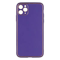 Чехол Leather Gold with Frame without Logo для iPhone 11 Pro Max Цвет 7, Purple h