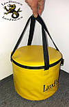 Складне Відро для Риболовлі LionFish.sub 8л з Кришкою, 2 ручки, Жовте, Сумка для Трофейної Риби ПВХ, фото 5