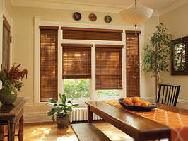 Жалюзі горизонтальні дерев'яні і бамбукові