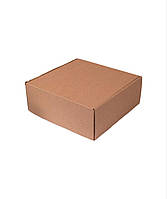 Подарочная коробка из микрогофрокартона крафт, 23х23х9 см