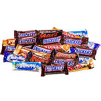 Шоколадні цукерки міні батончики Mars, Snickers, Twix, Milky Way 500 г