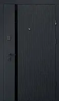 Входная дверь Fusion Vertical ТМ Страж чорная структура софт тач/белая эмаль квартира
